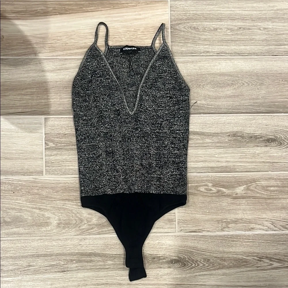 Express Black and Gold Sweater Body suit - Picture 1 of 4